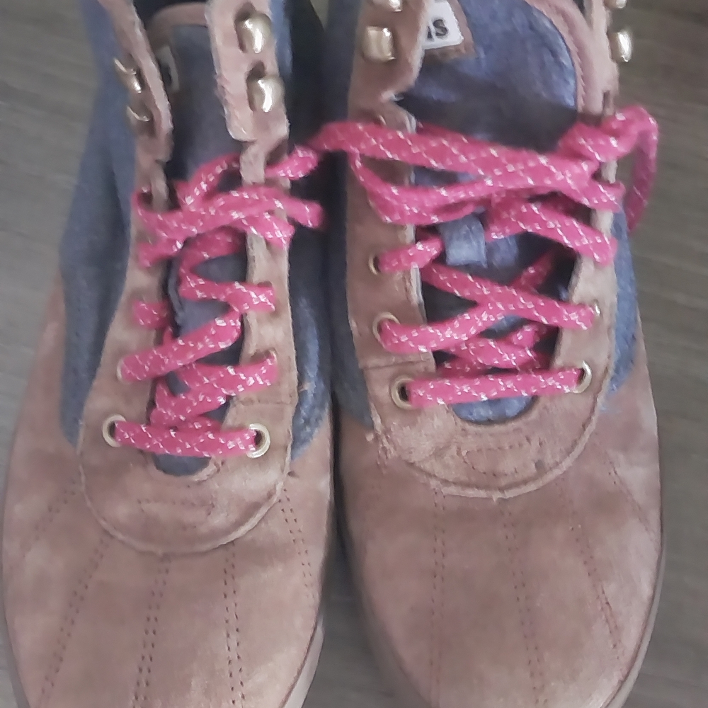 Keds Tan and Pink Suede Sneakers